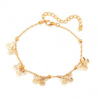 Goldtone Butterfly Station Anklet