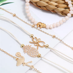 Acrylic & Polyster 18K Gold-Plated Beach Bracelet Set