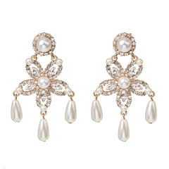 Crystal & Pearl 18K Gold-Plated Star Drop Earrings