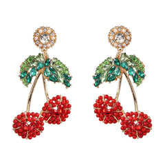 Red Crystal & Resin 18K Gold-Plated Cherry Drop Earrings