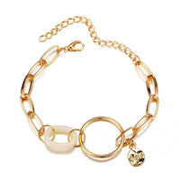 Beige Acrylic & 18k Gold-Plated Cable Chain Bracelet