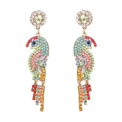 Crystal & Cubic Zirconia Parrot Drop Earrings