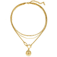 Goldtone Coin Pendant Layer Necklace