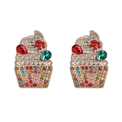 Crystal & Cubic Zirconia Ice Cream Stud Earrings