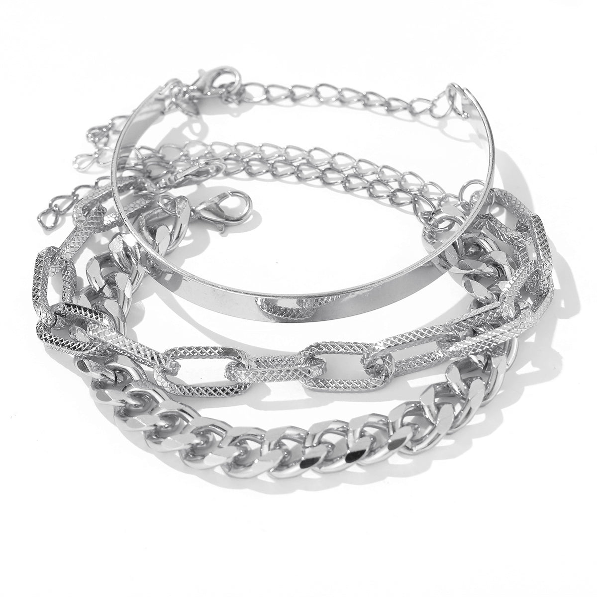 Silver-Plated Cable Chain Bracelet Set, jewelry gift sets for women, everyday style, lifestyle look