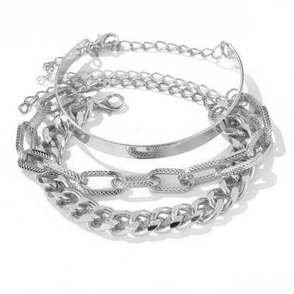 Silver-Plated Cable Chain Bracelet Set, jewelry gift sets for women, everyday style, lifestyle look