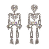 Crystal & Cubic Zirconia Skeleton Drop Earrings