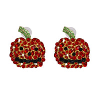 Red Crystal & Cubic Zirconia 18K Gold-Plated Pumpkin Stud Earrings