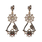 Black Cubic Zirconia Spider & Web Drop Earrings