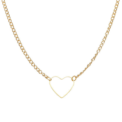 18K Gold-Plated Open Heart Choker, chunky gold choker necklace, everyday style, side view
