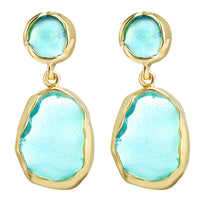 18k Gold-Plated & Green Oil Drip Drop Earring