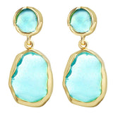 18k Gold-Plated & Green Oil Drip Drop Earring