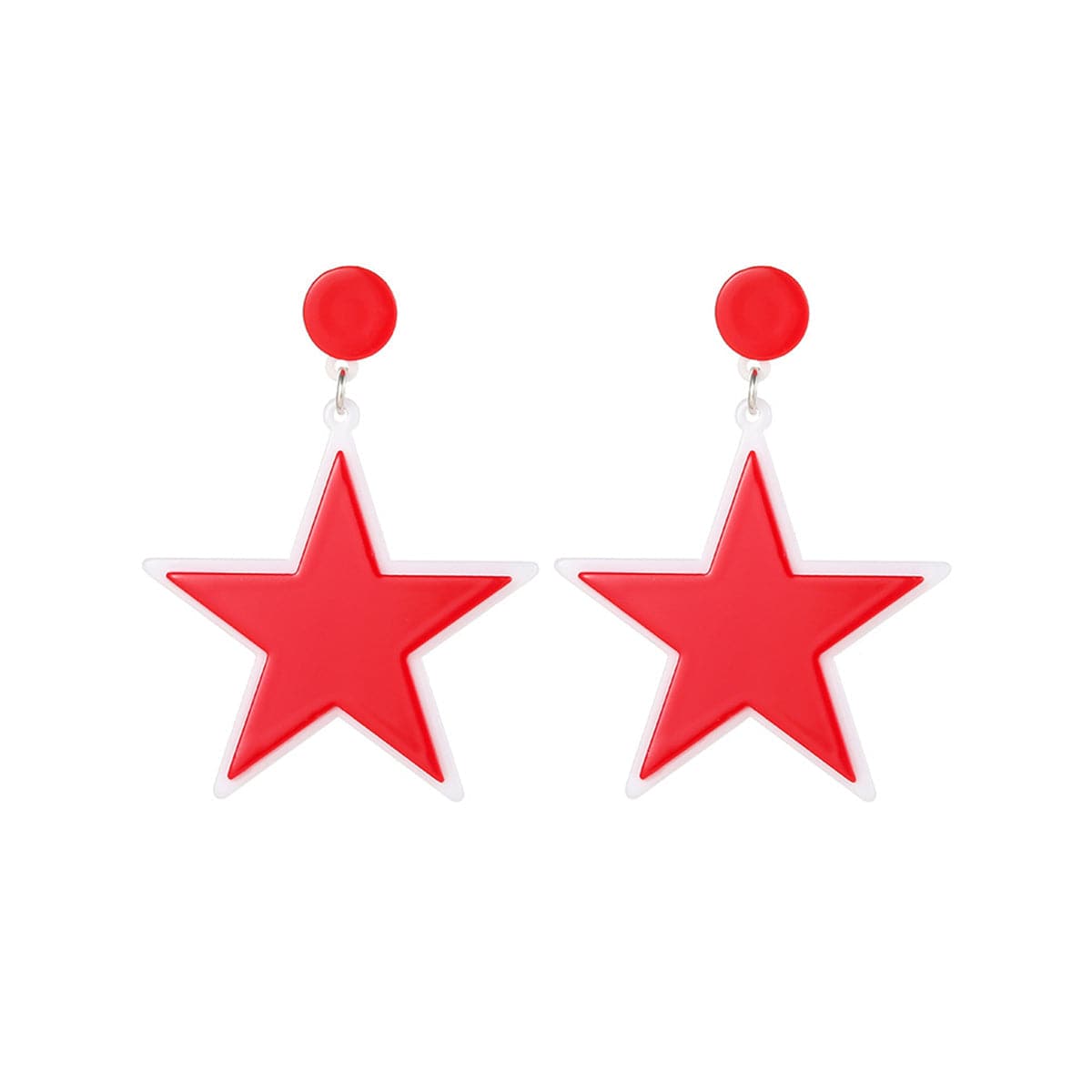 Red & Black Star Drop Earrings
