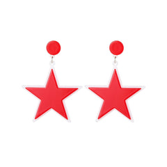 Red & Black Star Drop Earrings