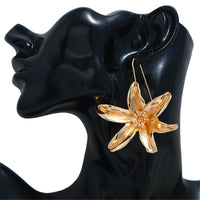 Goldtone Flower Drop Earrings