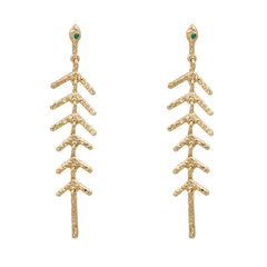 18K Gold-Plated Salix Leaf Drop Earrings