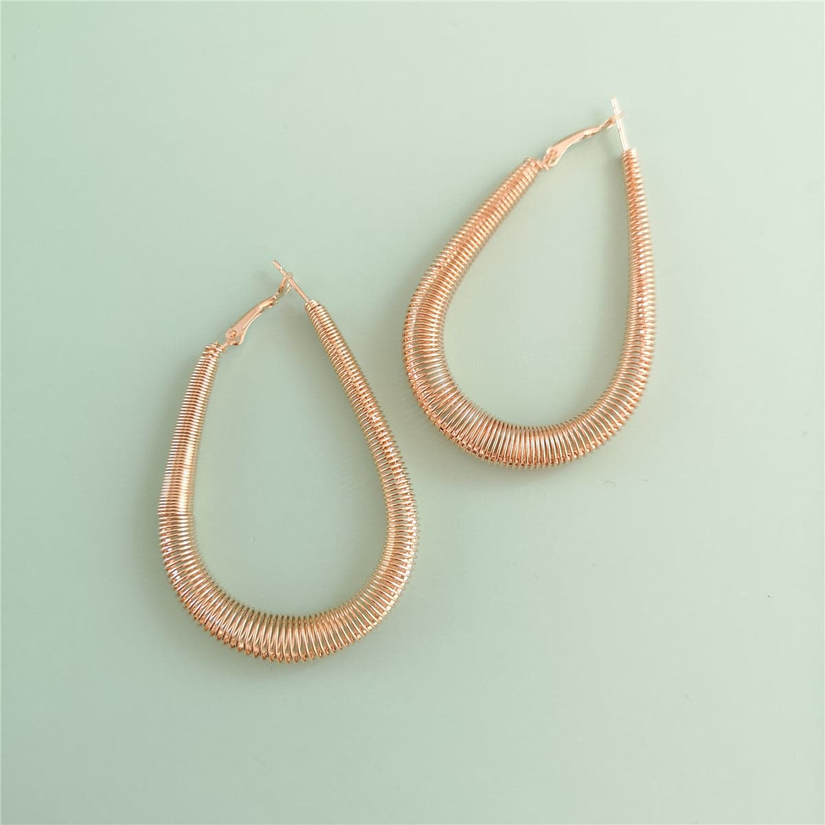 18K Gold-Plated Spring Open Teardrop Earrings