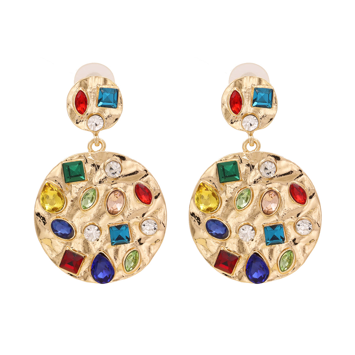 Red Multicolor Crystal & 18K Gold-Plated Drop Earrings