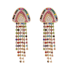 Colored Cubic Zirconia & 18K Gold-Plated Jellyfish Drop Earrings