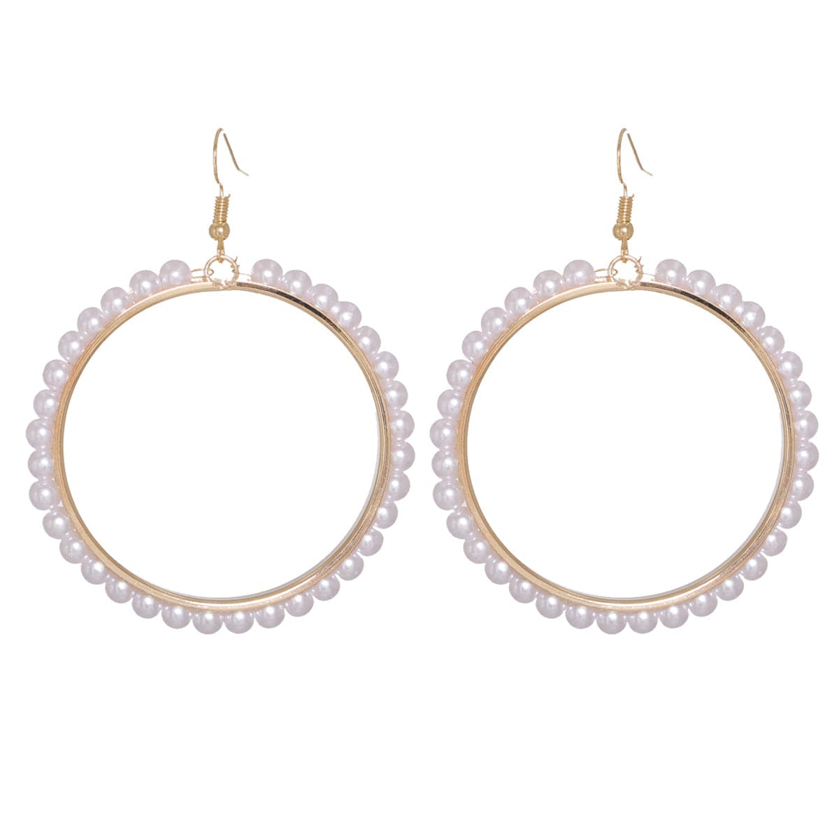Pearl & 18K Gold-Plated Hoop Drop Earrings