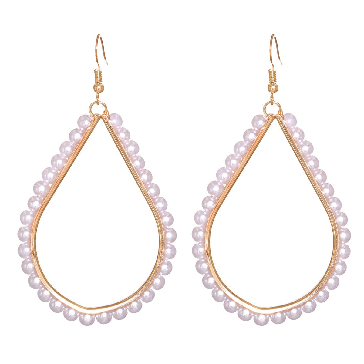 Pearl & 18K Gold-Plated Teardrop Earrings