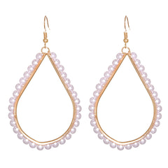 Pearl & 18K Gold-Plated Teardrop Earrings