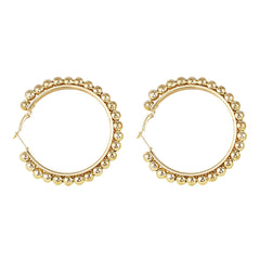 Beautifully designed 18K gold-plated hoop earrings featuring decorative beads, ideal for elevating your jewelry collection.