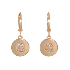 Cubic Zirconia & 18K Gold-Plated Letter C Cut Drop Earrings