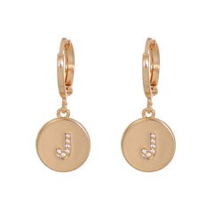 Cubic Zirconia & 18K Gold-Plated Letter J Cut Drop Earrings