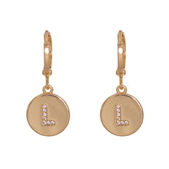 Cubic Zirconia & 18K Gold-Plated Letter L Cut Drop Earrings