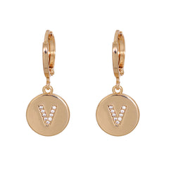 Cubic Zirconia & 18K Gold-Plated Letter V Cut Drop Earrings
