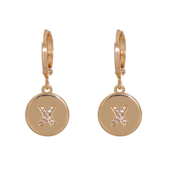Cubic Zirconia & 18K Gold-Plated Letter X Cut Drop Earrings