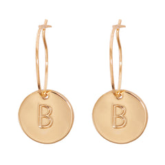 18K Gold-Plated Letter B Cut Drop Earrings