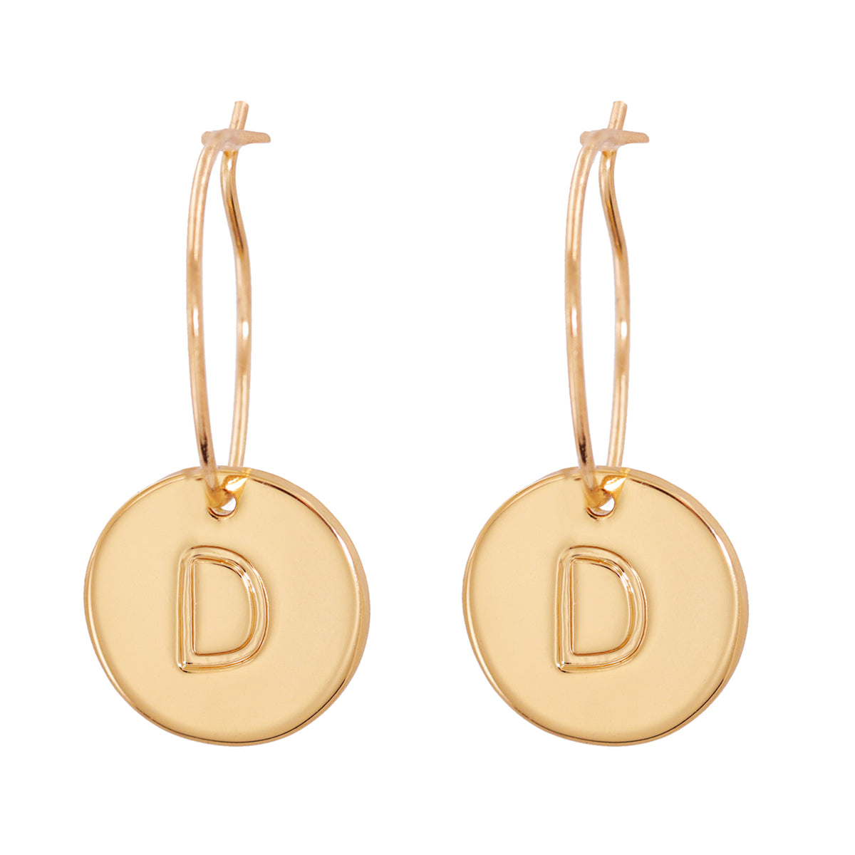 18K Gold-Plated Letter D Cut Drop Earrings