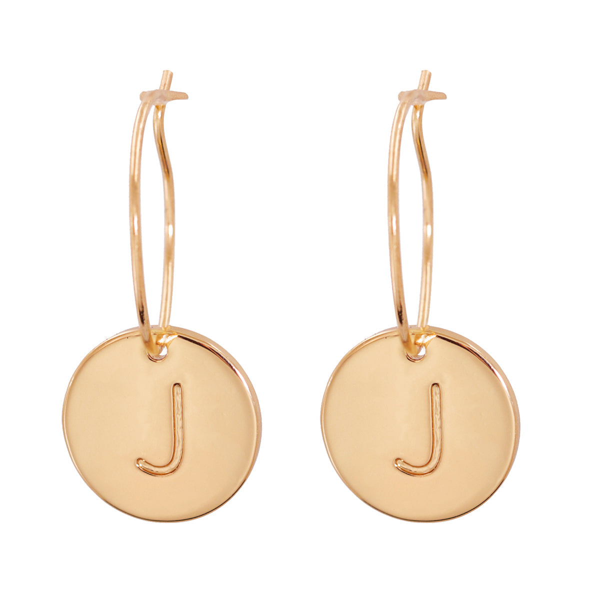 18K Gold-Plated Letter J Cut Drop Earrings