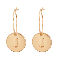18K Gold-Plated Letter J Cut Drop Earrings