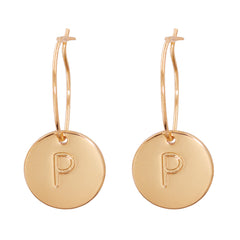 18K Gold-Plated Letter Cut Drop Earrings