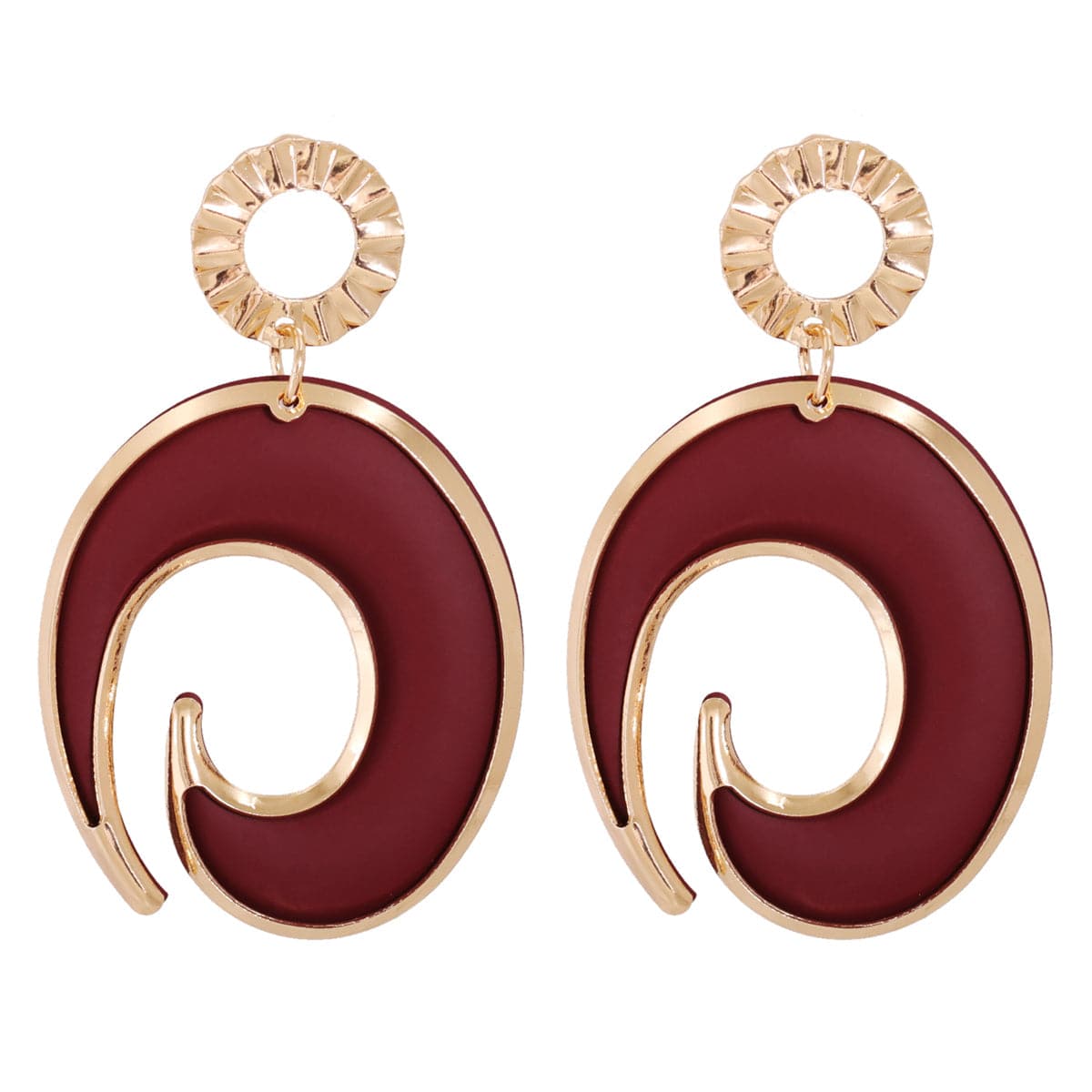 Red Enamel & 18K Gold-Plated Rattan Drop Earrings