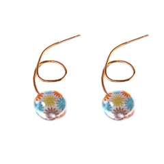 White Floral Pearl & 18K Gold-Plated Drop Earrings