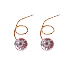 Purple Floral Pearl & 18K Gold-Plated Drop Earrings