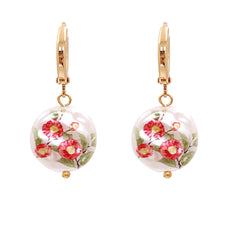 Peony Floral Pearl & 18K Gold-Plated Drop Earrings