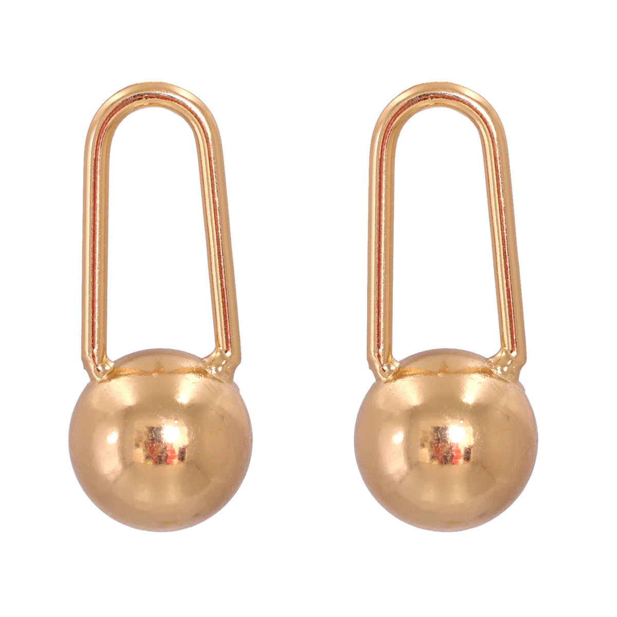 18K Gold-Plated Pin & Ball Drop Earrings
