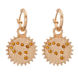 Orange Cubic Zirconia & 18K Gold-Plated Sun Drop Earrings