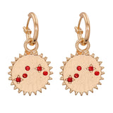 Red Cubic Zirconia & 18K Gold-Plated Sun Drop Earrings