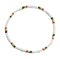 White & Multicolor Teal Howlite Stretch Necklace