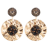 Black Cubic Zirconia & Goldtone Drop Earrings