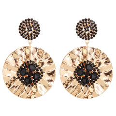 Black Cubic Zirconia & 18K Gold-Plated Drop Earrings