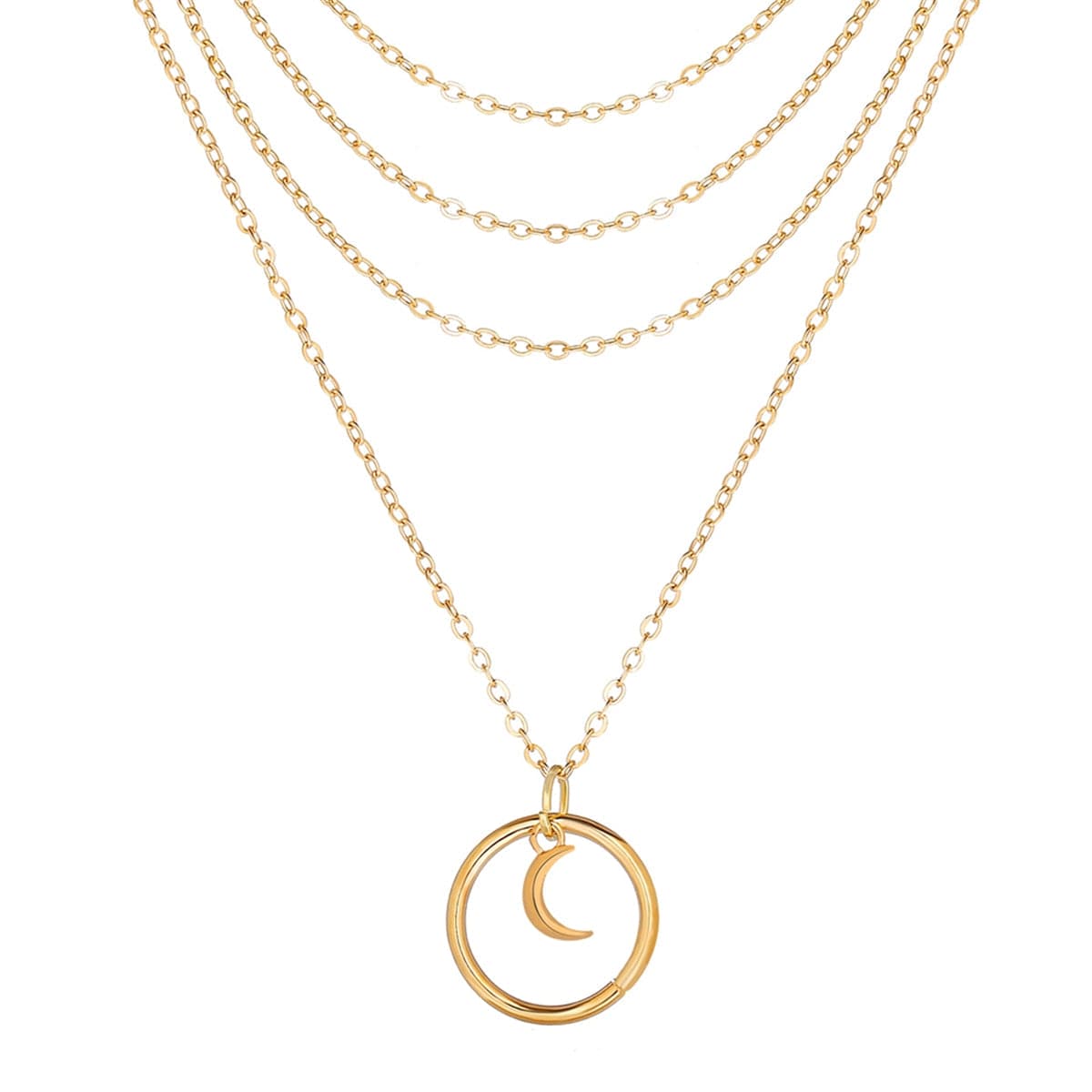 18K Gold-Plated Heart & Star Layered Pendant Necklace