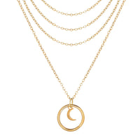 Goldtone Heart & Star Layered Pendant Necklace