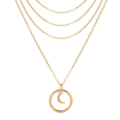 18K Gold-Plated Heart & Star Layered Pendant Necklace